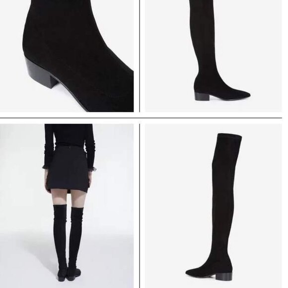 THE KOOPLES Suede Thigh-High Boots - Picture 1 of 10